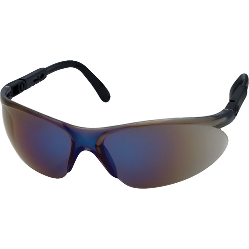 CNC Safety Glasses with Adjustable Temples, Blue Mirror Lens, Anti-Scratch, ANSI Z87+/Meets/Exceeds CSA Z94.3 Rock Safety Industrial Ltd