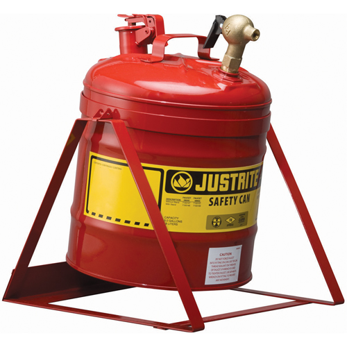 Bidon avec robinet s&eacute;curitaires pour laboratoires, Type I, Acier, 5 gal. US, Rouge, Homologu&eacute; FM Rock Safety Industrial Ltd