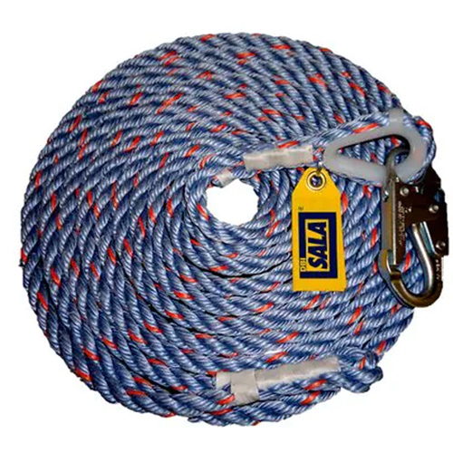 C&acirc;ble de s&eacute;curit&eacute; 50' avec crochet d'ancrage, Polyester/Polypropyl&egrave;ne Rock Safety Industrial Ltd