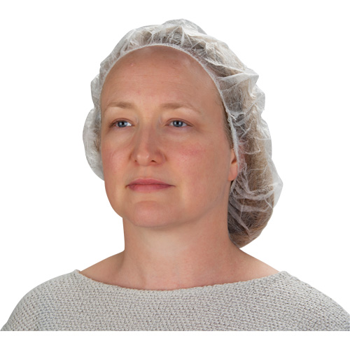 Bonnets bouffants non tiss&eacute;s, Polypropyl&egrave;ne, 21"/Grand, Blanc Rock Safety Industrial Ltd