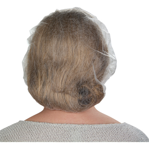 Bonnets bouffants non tiss&eacute;s, Polypropyl&egrave;ne, 21"/Grand, Blanc Rock Safety Industrial Ltd