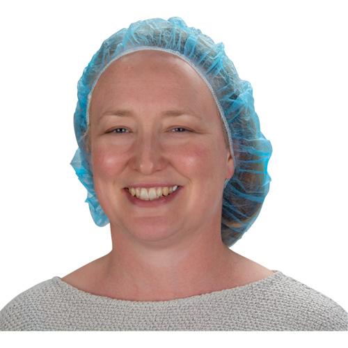 Non-Woven Bouffant Caps, Polypropylene, 21"/Large, Blue Rock Safety Industrial Ltd