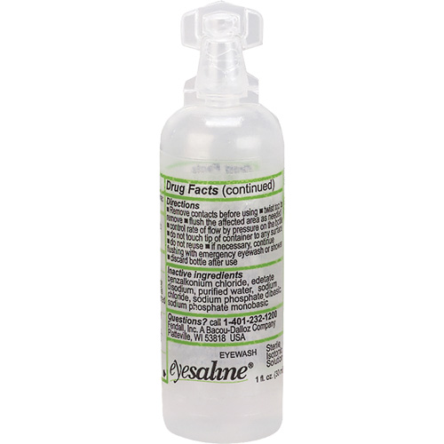 Saline Eyewash Bottles, Full Bottle, 1 oz. Rock Safety Industrial Ltd