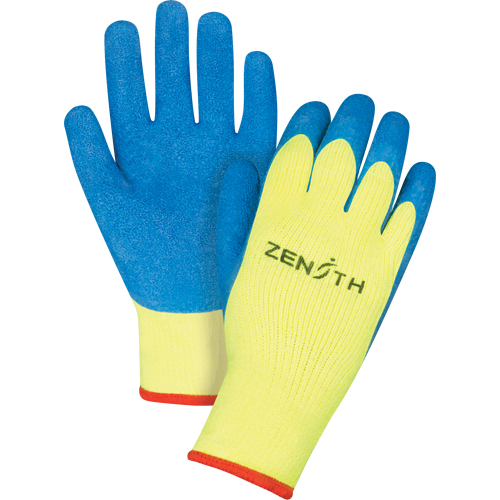 Gants haute visibilit&eacute; doubl&eacute;s d'acrylique & enduits de caoutchouc, 11/2T-Grand, R&ecirc;vetement Latex de caoutchouc, Calibre 7, Enveloppe en Tissu &eacute;ponge Rock Safety Industrial Ltd