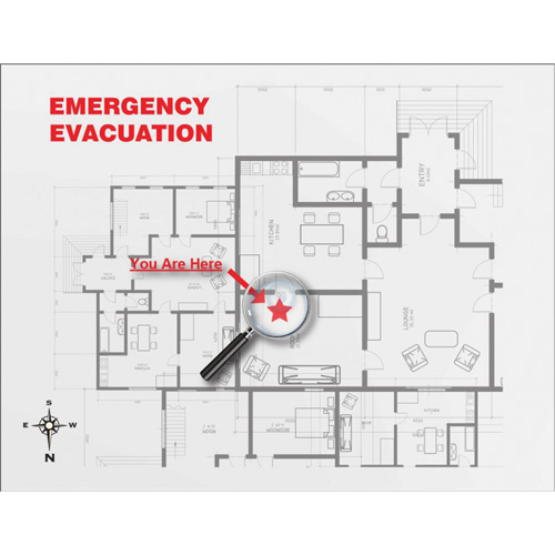 Insert transparent de cadre pour plan d'&eacute;vacuation Rock Safety Industrial Ltd