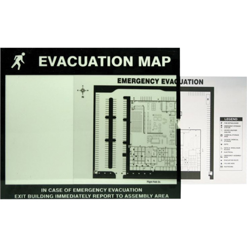 Insert transparent de cadre pour plan d'&eacute;vacuation Rock Safety Industrial Ltd