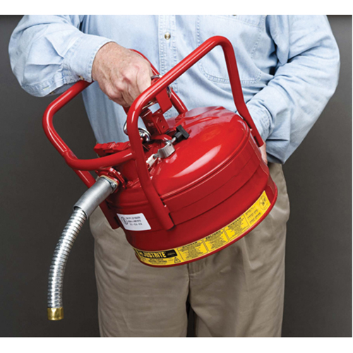Bidons s&eacute;curitaires D.O.T. de AccuFlow, Type II, Acier, 2,5 gal. US, Rouge, Homologu&eacute; FM Rock Safety Industrial Ltd