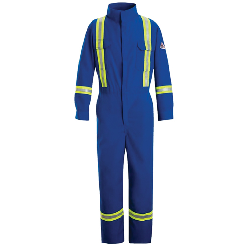 Combinaisons de qualit&eacute; sup&eacute;rieure r&eacute;sistantes aux flammes avec bandes r&eacute;fl&eacute;chissantes, Taille 38, Bleu royal, 5,1 cal/cm² Rock Safety Industrial Ltd