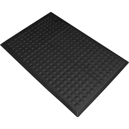 Tapis antifatigue Connect No 502 Rejuvenator pour poste de travail simple, Polyur&eacute;thane, 2' la c, 3' lo, 5/8" &eacute;paisseur, Noir Rock Safety Industrial Ltd
