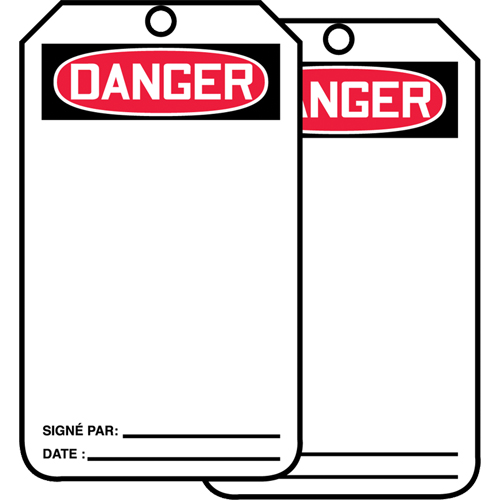 Safety Tags, Plastic, 3-1/8" W x 5-7/8" H, French Rock Safety Industrial Ltd