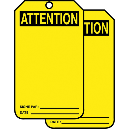 Safety Tags, Cardstock, 3-1/8" W x 5-7/8" H, French Rock Safety Industrial Ltd