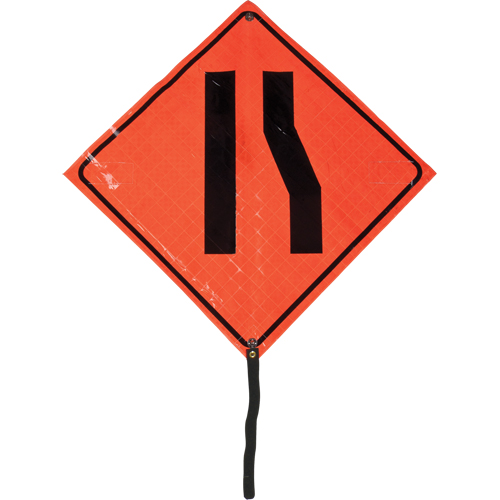Enseigne enroulable chauss&eacute;e &eacute;troite, 24" x 24", Vinyle, Pictogramme Rock Safety Industrial Ltd