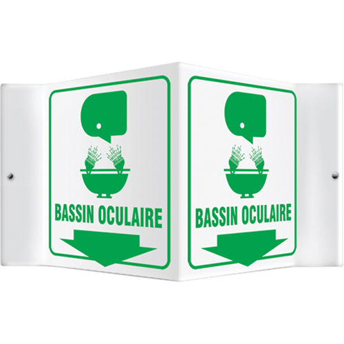 Enseigne Projection  Bassin Oculaire , 6" x 8-1/2", Plastique, Français avec pictogramme Rock Safety Industrial Ltd