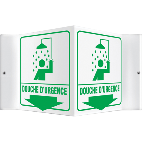 Enseigne Projection  Douche d'urgence , 6" x 5", Plastique, Français avec pictogramme Rock Safety Industrial Ltd