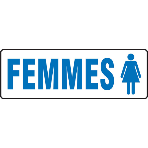 Enseigne  Femmes , 4" x 12", Aluminium, Français avec pictogramme Rock Safety Industrial Ltd
