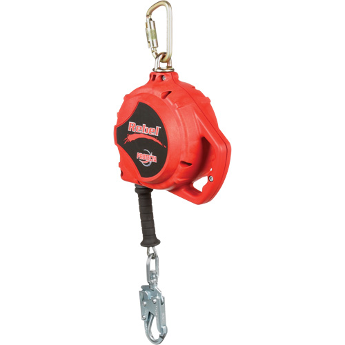 Cordage de s&eacute;curit&eacute; autor&eacute;tractable Rebel, 33', Acier galvanis&eacute;, Pivotant Rock Safety Industrial Ltd
