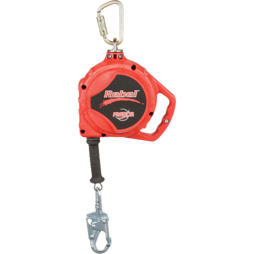 Cordage de s&eacute;curit&eacute; autor&eacute;tractable Rebel, 33', Acier galvanis&eacute;, Pivotant Rock Safety Industrial Ltd