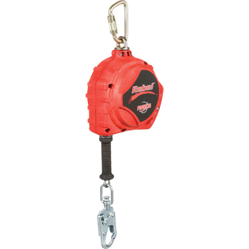 Cordage de s&eacute;curit&eacute; autor&eacute;tractable Rebel, 33', Acier galvanis&eacute;, Pivotant Rock Safety Industrial Ltd