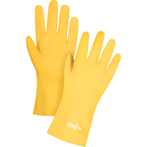 Gants &agrave; fini rugueux et r&eacute;sistants aux produits chimiques, Taille 9, 12" lo, PVC, Doublure en Interlock, 47-mil Rock Safety Industrial Ltd