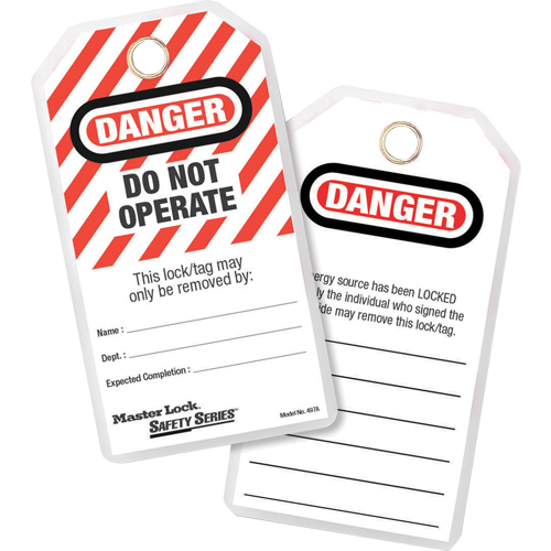 Lockout Tags, Plastic, 3-1/8" W x 6-1/2" H, English Rock Safety Industrial Ltd