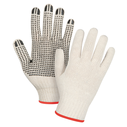 Gants l&eacute;gers tricot&eacute;s &agrave; pois, Poly/coton, Un c&ocirc;t&eacute;, Calibre 7, Petit Rock Safety Industrial Ltd