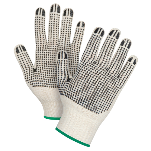 Gants tricot&eacute;s de poids lourd &agrave; deux c&ocirc;t&eacute;s avec pois, Poly/coton, Deux c&ocirc;t&eacute;s, Calibre 7, Moyen Rock Safety Industrial Ltd