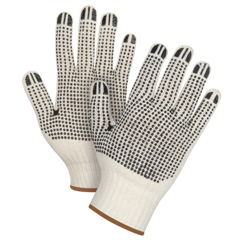 Heavyweight Double-Sided Dotted String Knit Gloves, Poly/Cotton, Double Sided, 7 Gauge, Large Rock Safety Industrial Ltd