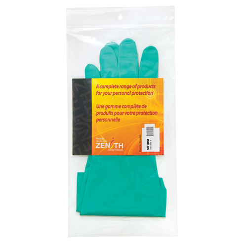 Gants r&eacute;sistants aux produits chimiques &agrave; prise en losange, Taille 9, 13" lo, Nitrile, Doublure en Ouat&eacute;e, 13 mils Rock Safety Industrial Ltd