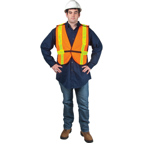 Standard-Duty Safety Vest, High Visibility Orange, Large, Polyester Rock Safety Industrial Ltd