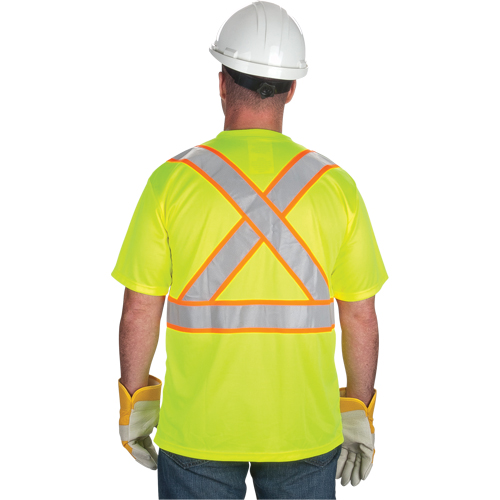 T-shirt conforme &agrave; la CSA, Polyester, Moyen, Jaune lime haute visibilit&eacute; Rock Safety Industrial Ltd