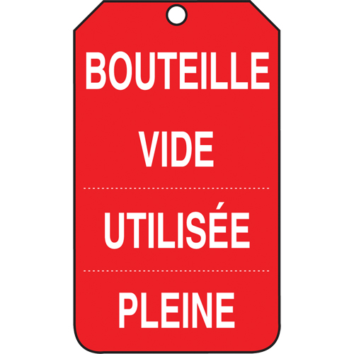 &eacute;tiquettes de s&eacute;curit&eacute; d'inspection et de contr&ocirc;le de l'&eacute;tat de l'&eacute;quipement, Papier cartonn&eacute;, 3-3/8" la x 5-7/8" h, Français Rock Safety Industrial Ltd