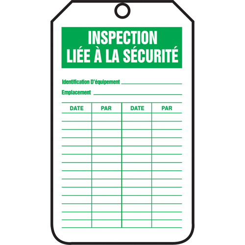 Inspection Tags, Cardstock, 3-1/8" W x 5-7/8" H, French Rock Safety Industrial Ltd