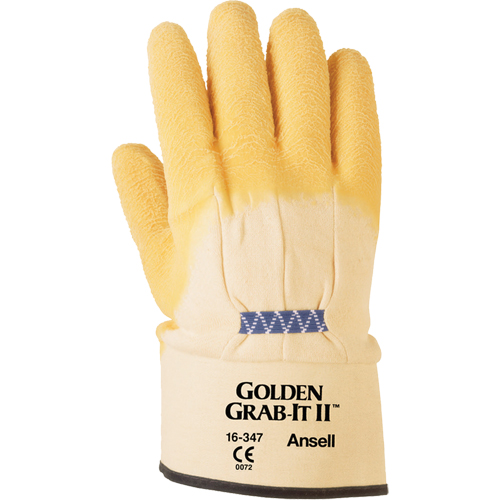 Gants Golden Grab-It II, 10/T-Grand, R&ecirc;vetement Latex de caoutchouc, Calibre 13, Enveloppe en Nylon Rock Safety Industrial Ltd