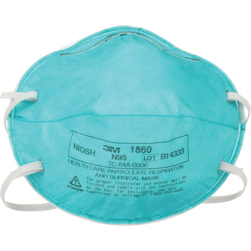 Respirateur 1860 contre les particules pour les soins de la sant&eacute;, N95, Certifi&eacute; NIOSH Rock Safety Industrial Ltd