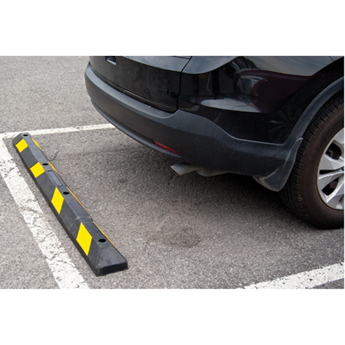 Parking Curb, Rubber, 6' L, Black/Yellow Rock Safety Industrial Ltd