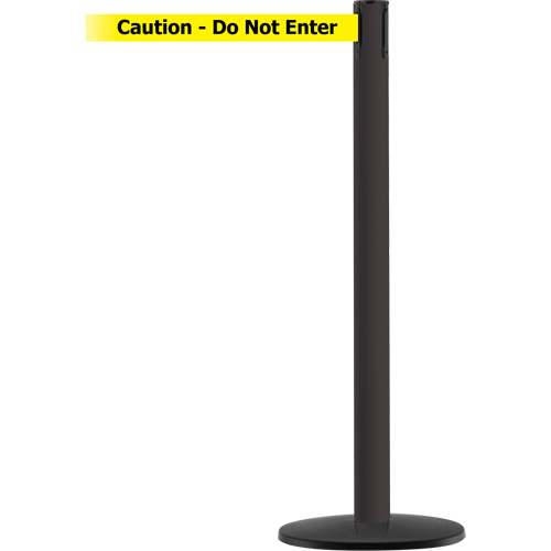 Advance TensaBarrier&reg; Barrier Post, Steel, 36" H, Black/Yellow Tape, 7.5' Tape Length Rock Safety Industrial Ltd