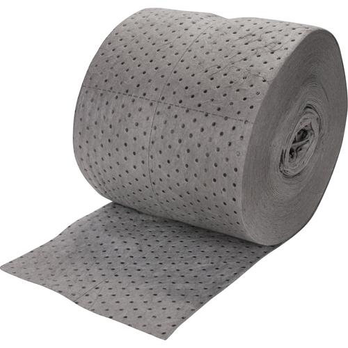 Rouleaux absorbants li&eacute;s de premi&egrave;re qualit&eacute;, Lourd, 150' lo x 15" la, Absorption 25 gal. Rock Safety Industrial Ltd