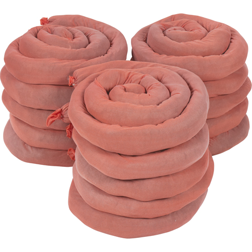 Remblais tubulaires absorbants, Mati&egrave;res dangereuses, Absorption 50 gal., 3" la x 8' lo, Pqt de 15 Rock Safety Industrial Ltd