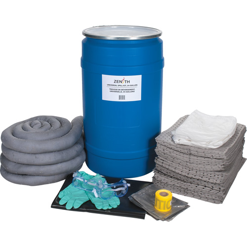 Trousse de d&eacute;versements &agrave; grande capacit&eacute;, Universel, Baril, Absorbance de 30 gal. US Rock Safety Industrial Ltd