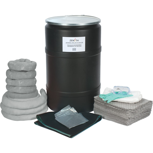 Trousse de lutte contre les d&eacute;versements, Universel, Baril, Absorbance de 55 gal. US Rock Safety Industrial Ltd