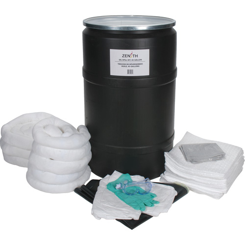 Trousse de lutte contre les d&eacute;versements de premi&egrave;re qualit&eacute;, Huile seulement, Baril, Absorbance de 55 gal. US Rock Safety Industrial Ltd