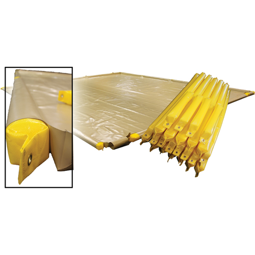 Bermes Dripillow Berm tout terrain avec tampon, Capacit&eacute; 4 gal. US, 3' la x 3' lo x 1" h Rock Safety Industrial Ltd