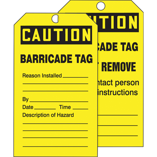 Tags By-The-Roll Safety Tags, Cardstock, 3" W x 6-1/4" H, English Rock Safety Industrial Ltd