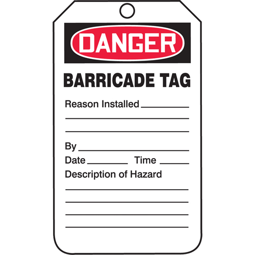 &eacute;tiquettes de s&eacute;curit&eacute;, Plastique, 3-3/8" la x 5-3/4" h, Anglais Rock Safety Industrial Ltd