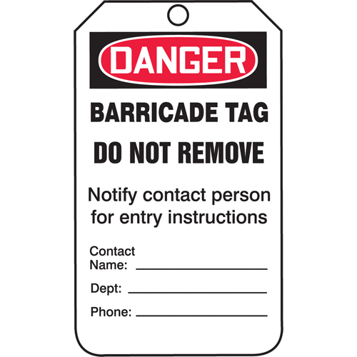 &eacute;tiquettes de s&eacute;curit&eacute;, Plastique, 3-3/8" la x 5-3/4" h, Anglais Rock Safety Industrial Ltd