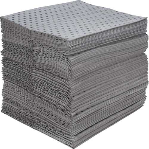 Industrial-Grade Fine Fibre Sorbent Pads, Universal, 15" x 17", 40 gal. Absorbancy Rock Safety Industrial Ltd