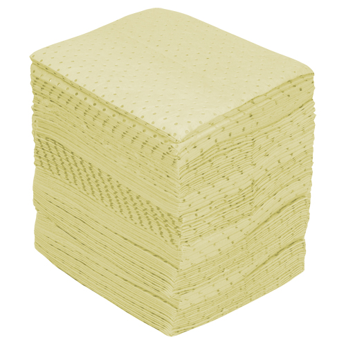 Industrial-Grade Fine Fibre Sorbent Pads, Hazmat, 15" x 17", 40 gal. Absorbancy Rock Safety Industrial Ltd