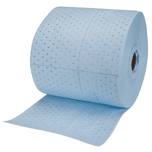 Rouleaux absorbants li&eacute;s bleus de premi&egrave;re qualit&eacute;, Lourd, 150' lo x 15" la, Absorption 25 gal. Rock Safety Industrial Ltd