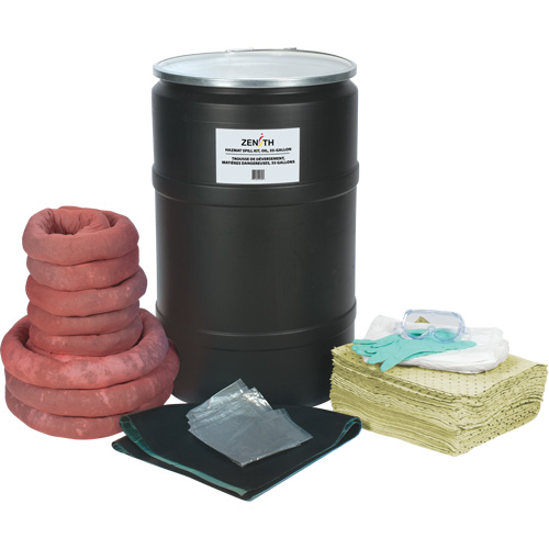 Trousse de lutte contre les d&eacute;versements, Mati&egrave;res dangereuses, Baril, Absorbance de 55 gal. US Rock Safety Industrial Ltd