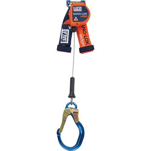 C&acirc;ble de s&eacute;curit&eacute; autor&eacute;tractable pour rebord Nano-Lok, 8', Acier galvanis&eacute;, Stationnaire Rock Safety Industrial Ltd